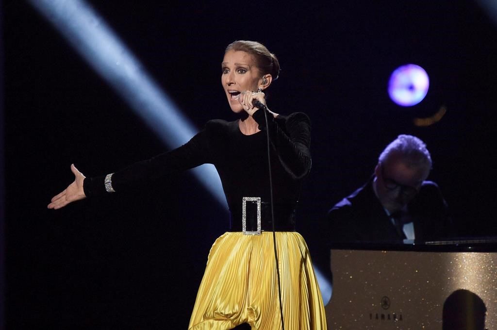 Celine Dion singing on stage