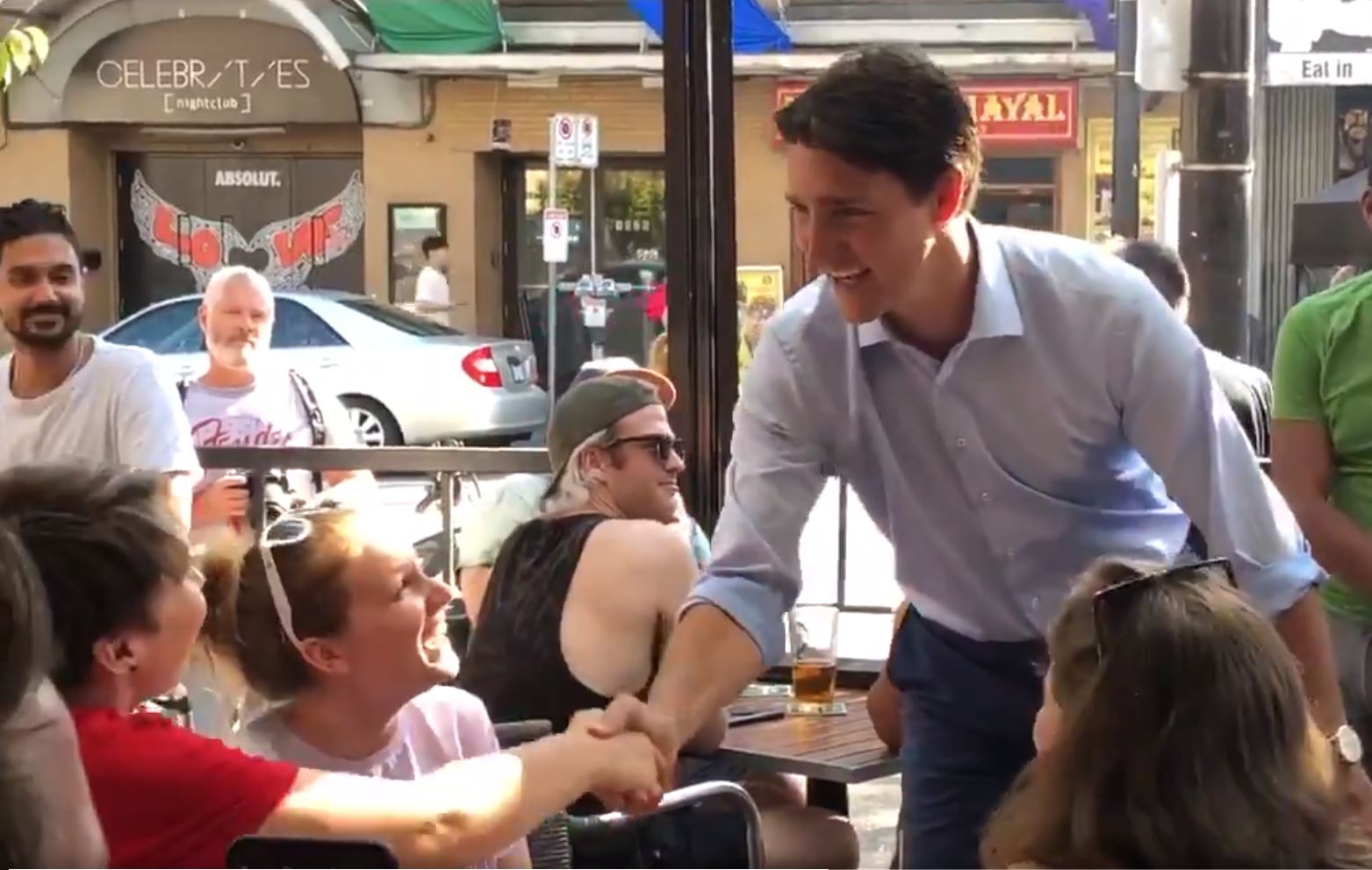 Prime Minister Justin Trudeau stops for a beer at Vancouver gay bar