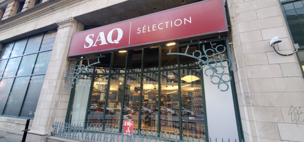 The SAQ storefront is seen up close
