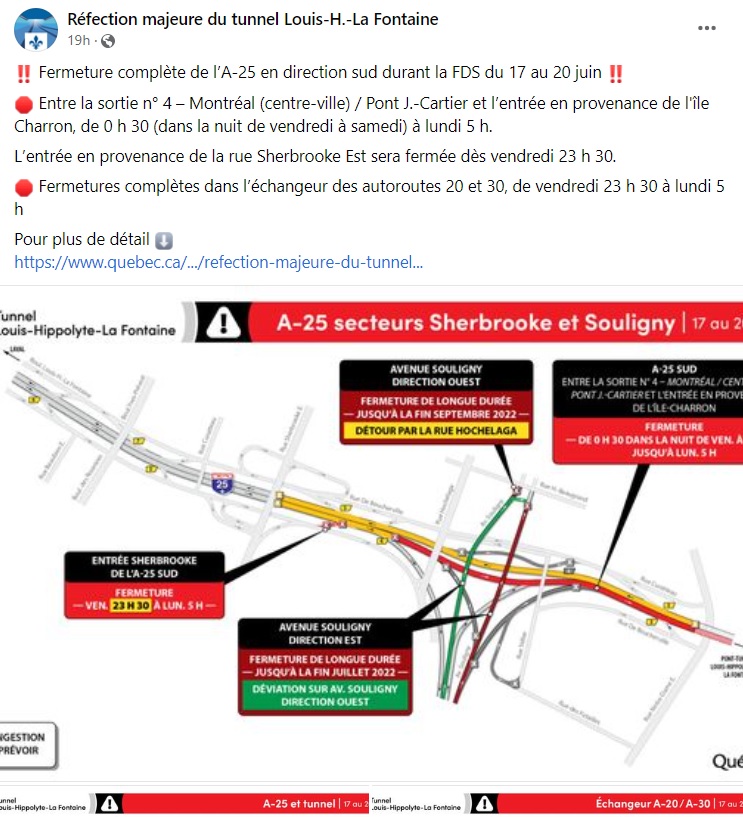 FB POST Louis H La Fontaine closures