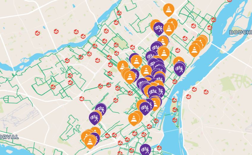Interactive pothole tool pothole map of Montreal