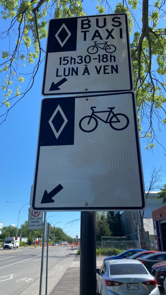 Bike path sign