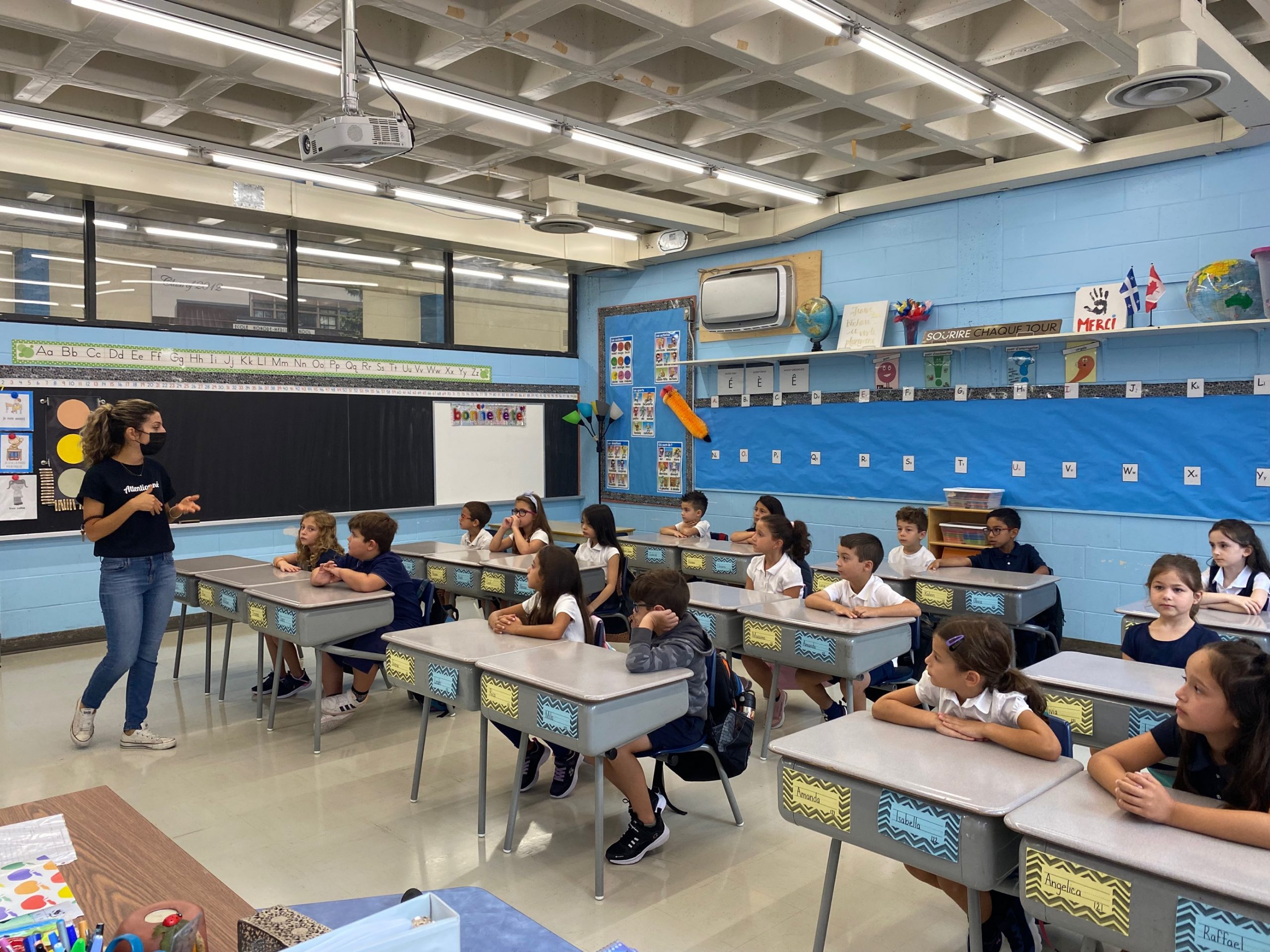 Students Honore-Mercier elementary school in Montreal