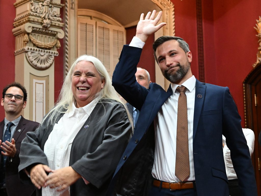 Québec solidaire co-spokespersons, Gabriel Nadeau-Dubois and Manon Masse