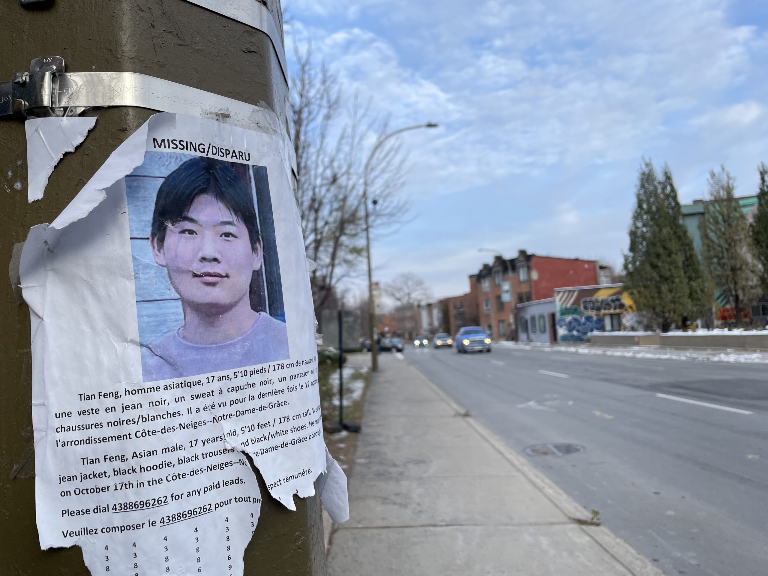 Feng Tian has been missing since Oct.17