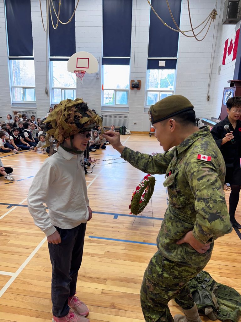 Montreal Dunrae Gardens Elementary School in T.M.R., Remembrance Day ceremony
