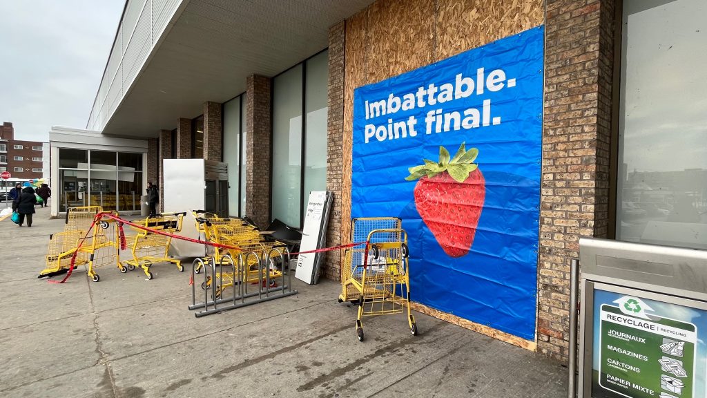 wood panel on storefront