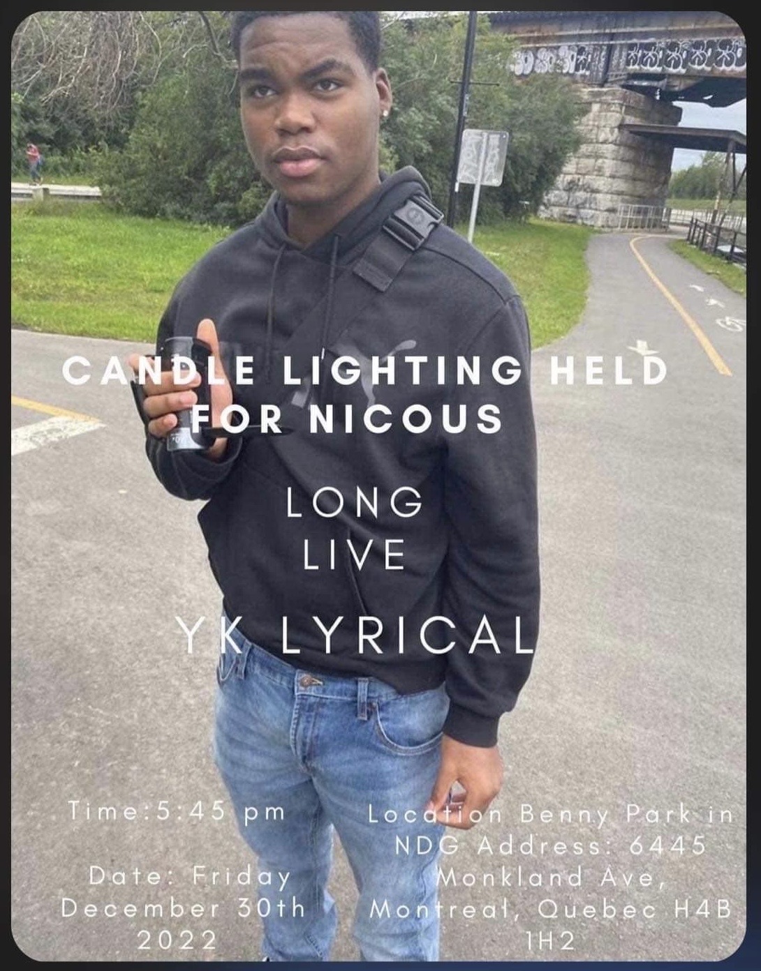 flyer for a candle light vigil