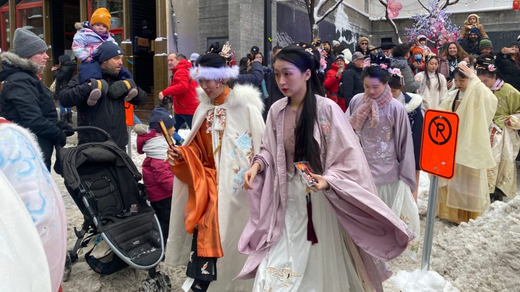 costume woman Chinese winter festival