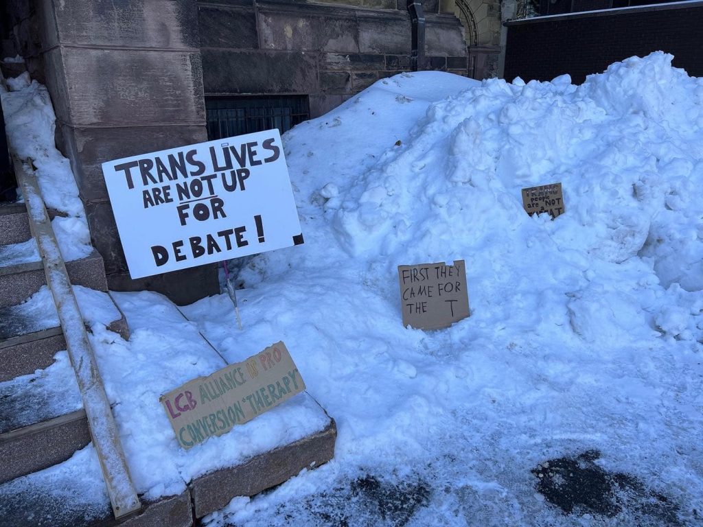 Students at McGill University in Montreal Protest Anti-Trans Speaker