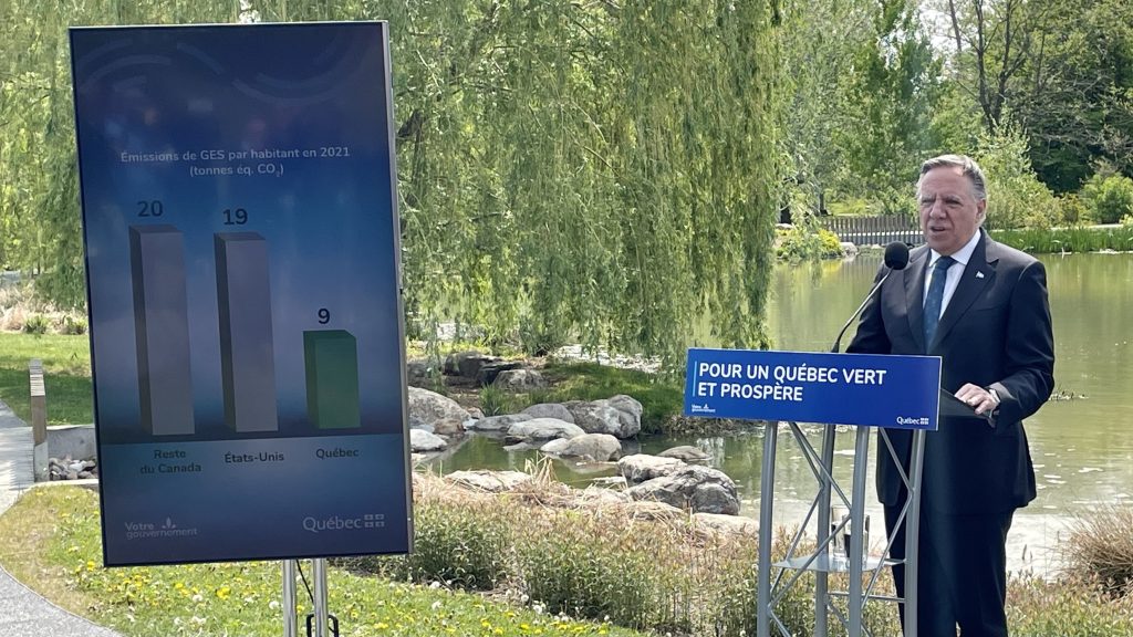 Quebec Premier François Legault at Green economy presser climate