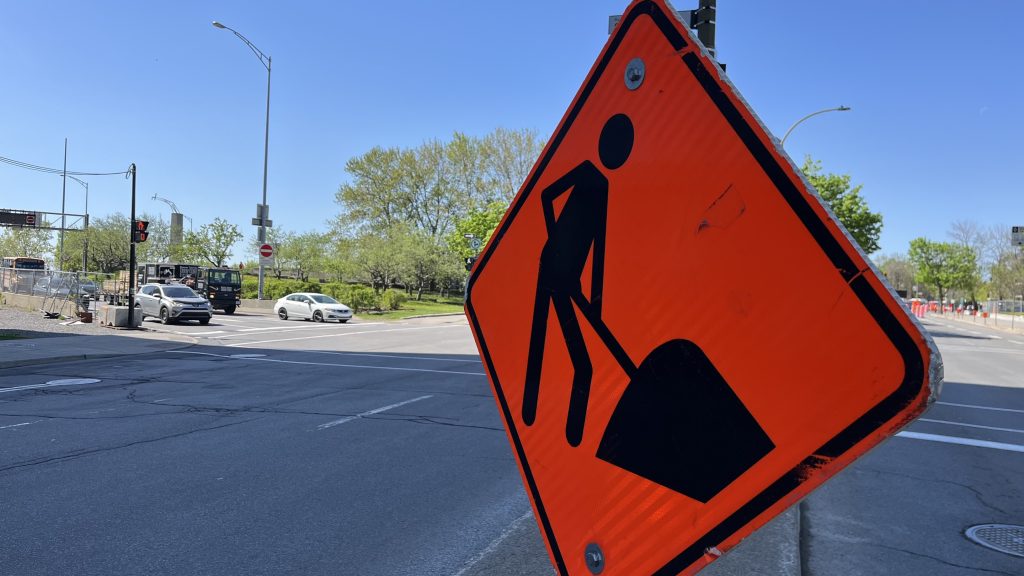 Montreal downtown guy street exit road work closure