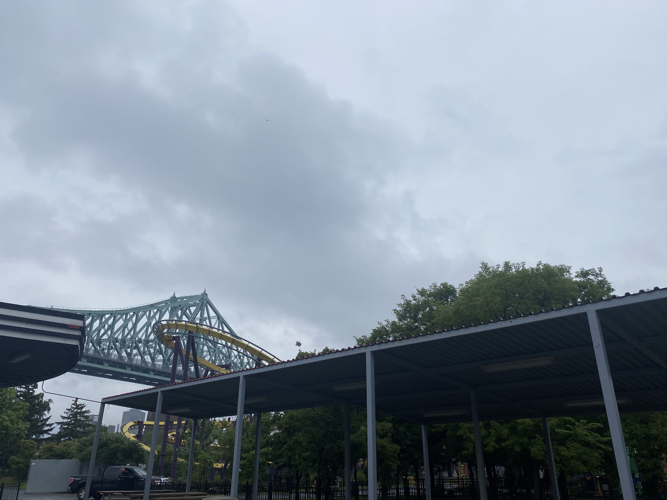 View of the Jacques-Cartier Bridge from La Ronde Montreal