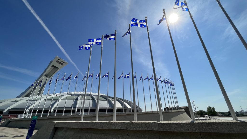 132 Quebec Flags Montreal Olympic Stadium