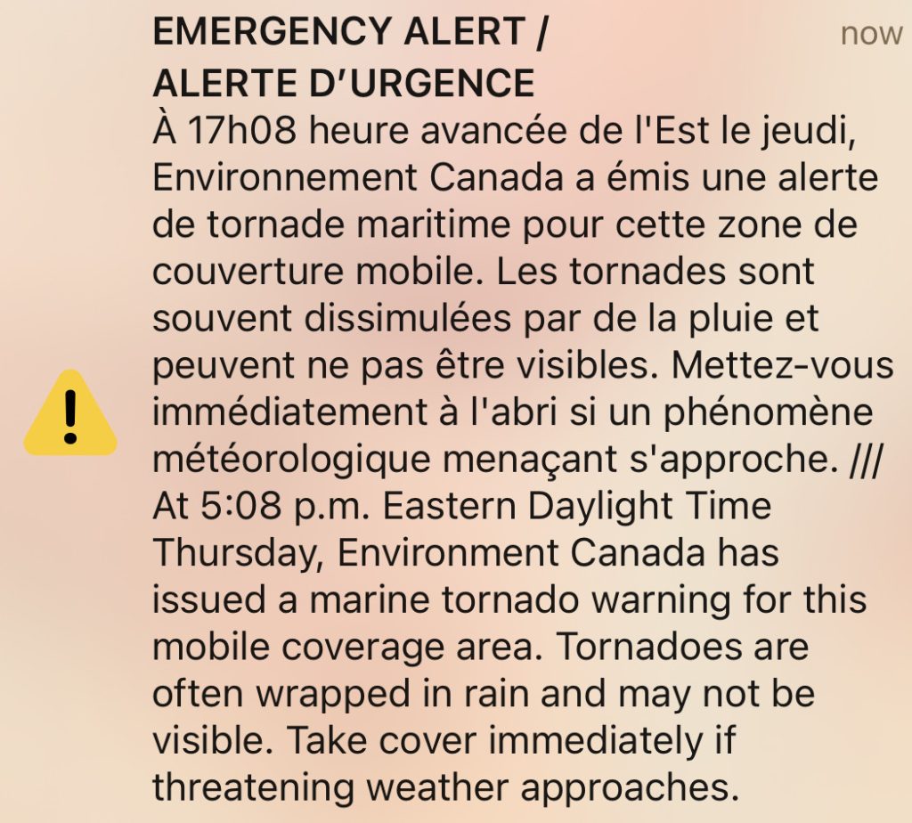 Downtown Montreal storm tornado watch