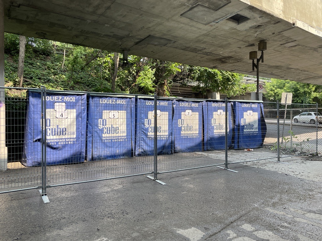 Storage Cubes for the belongings of those who were evicted July 11th