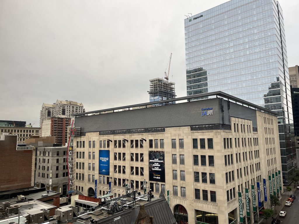 Grey skies over downtown Montreal