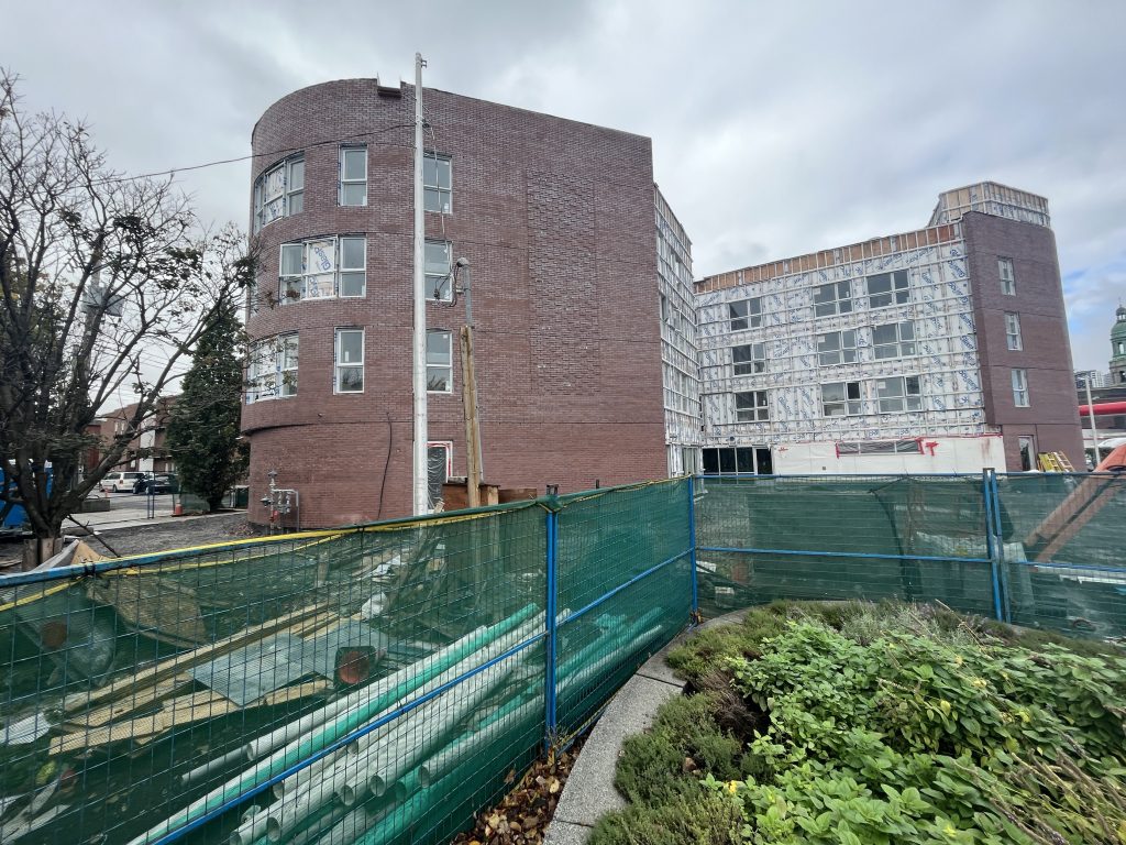 Maison Benoît Labre facility and supervised injection and inhalation site - under construction in St-Henri. Oct. 23 2023. (CREDIT: Gareth Madoc-Jones, CityNews Image)