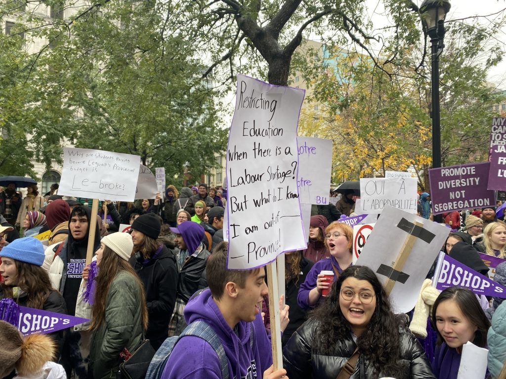 Student protest against university tuition hikes for out-of-province students in Montreal