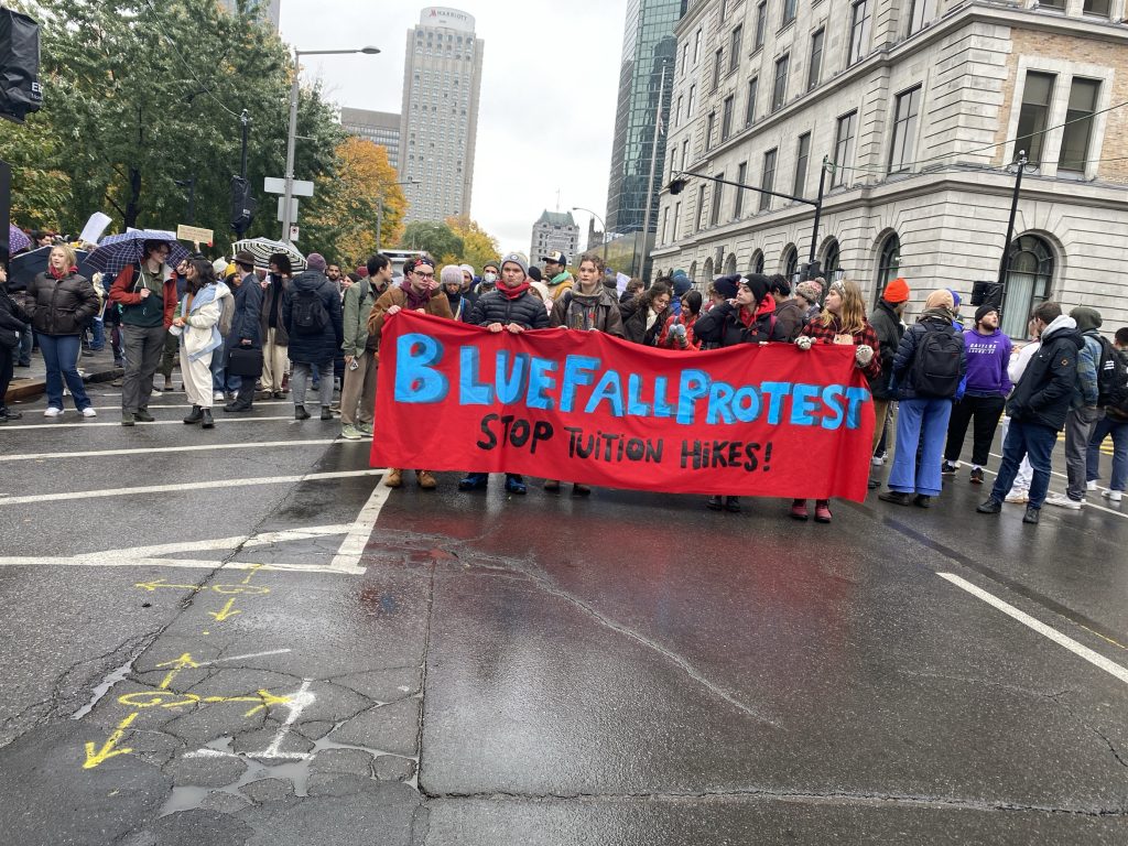 Student protest against university tuition hikes for out-of-province students in Montreal