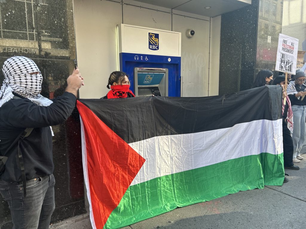 Pro-Palestinian Protest in front of U.S. Consulate in Montreal