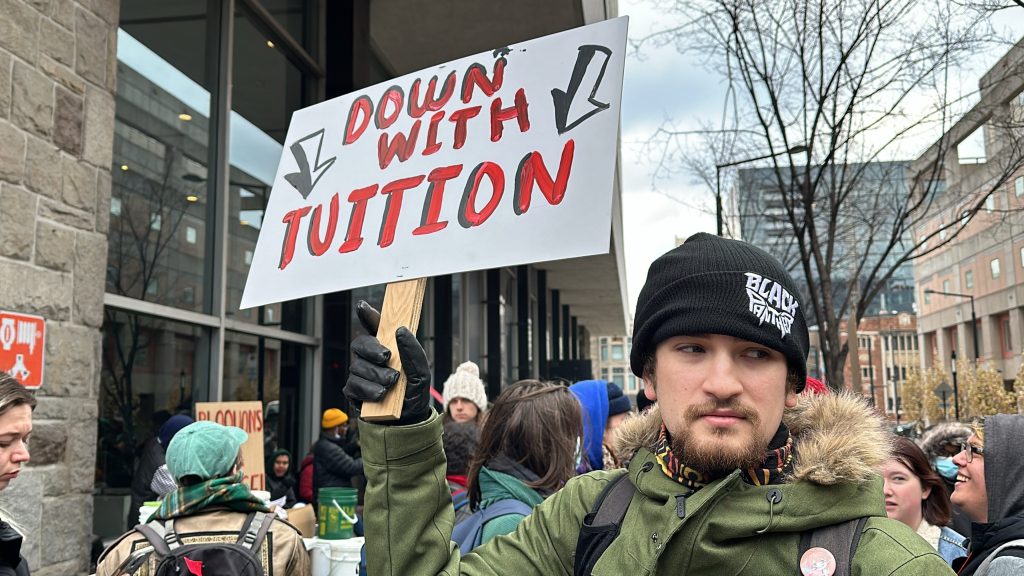 Concordia University students protesting tuition hikes in Montreal