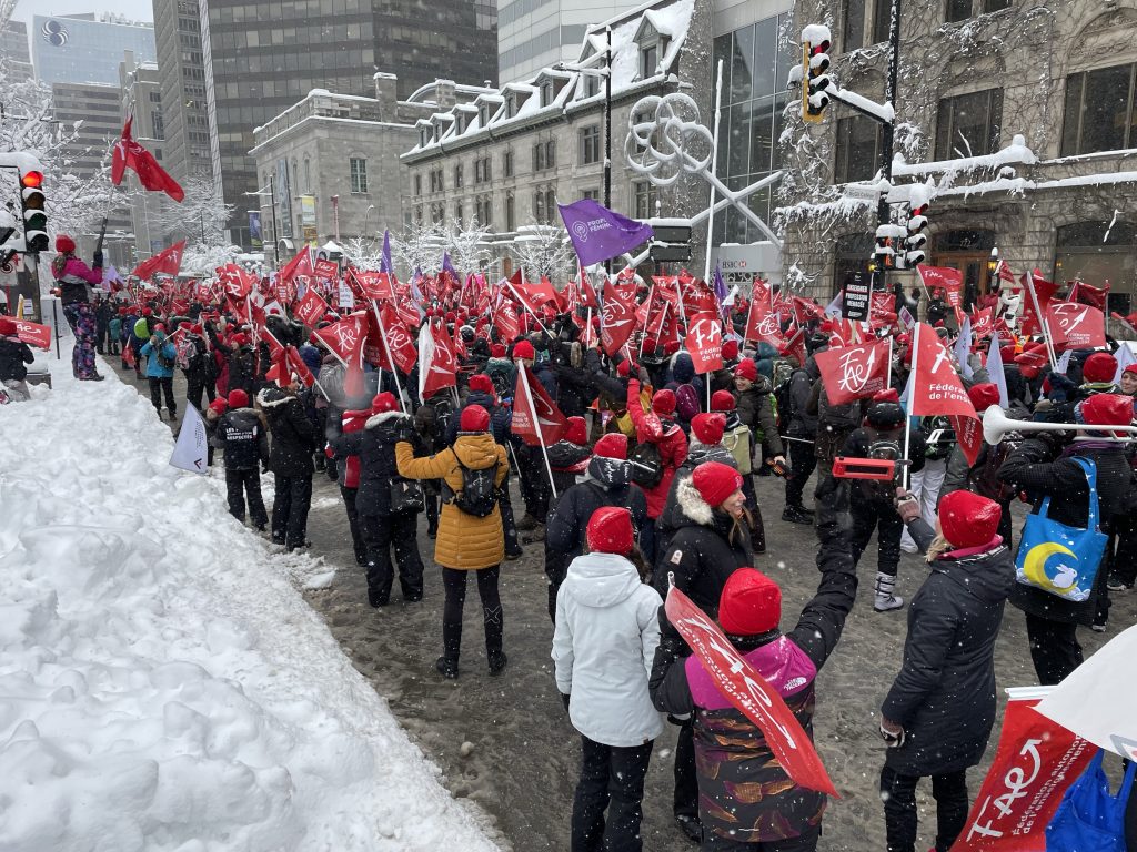 FAE teachers strike Montreal