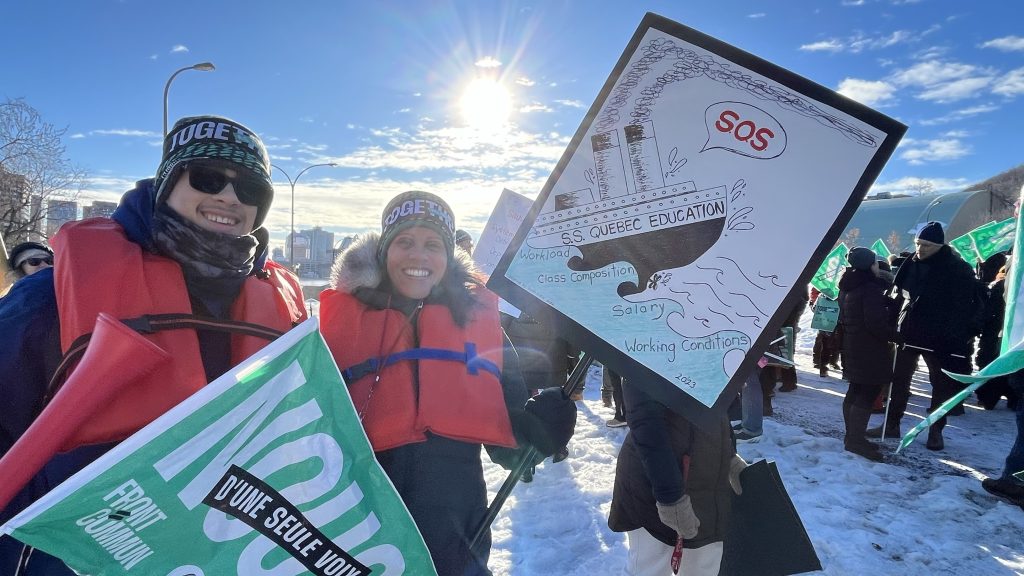 Quebec Provincial Association of Teachers strike in Montreal