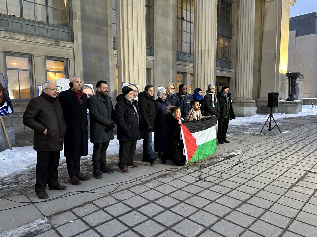 Montreal vigil for victims of Quebec-City mosque shooting seven years ago. (Swidda Rassy/CityNews)