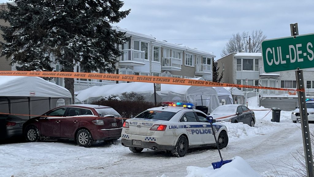 Man stabbed to death in Laval-des-Rapides. Laval police on the scene Jan. 15, 2024.