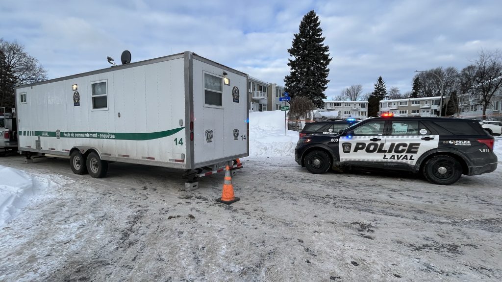 Man stabbed to death in Laval-des-Rapides. Laval police on the scene Jan. 15, 2024.