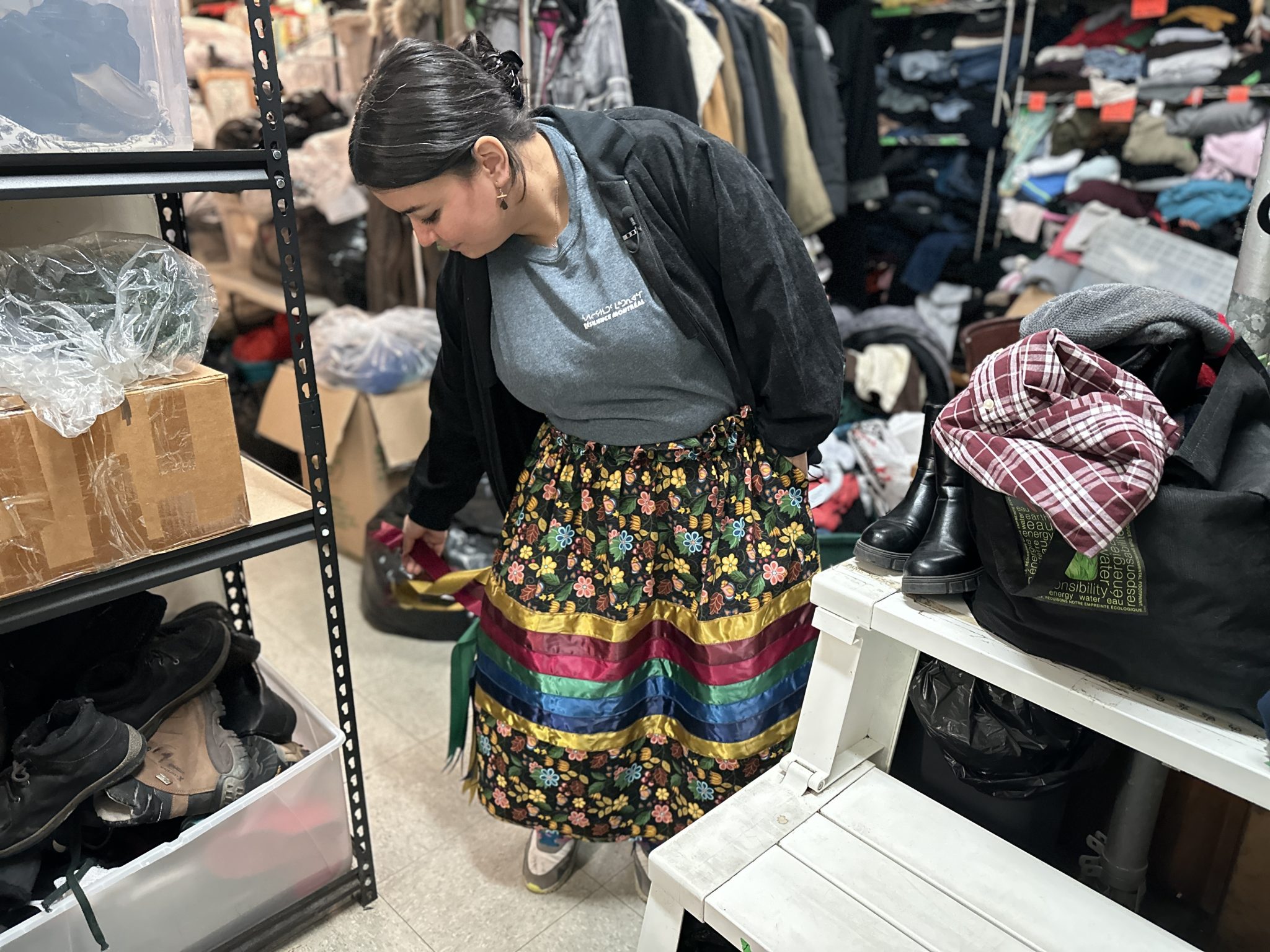 Indigenous women in Montreal celebrate National Ribbon Skirt Day