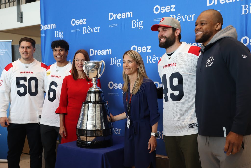 Montreal Alouettes at MUHC with Grey Cup
