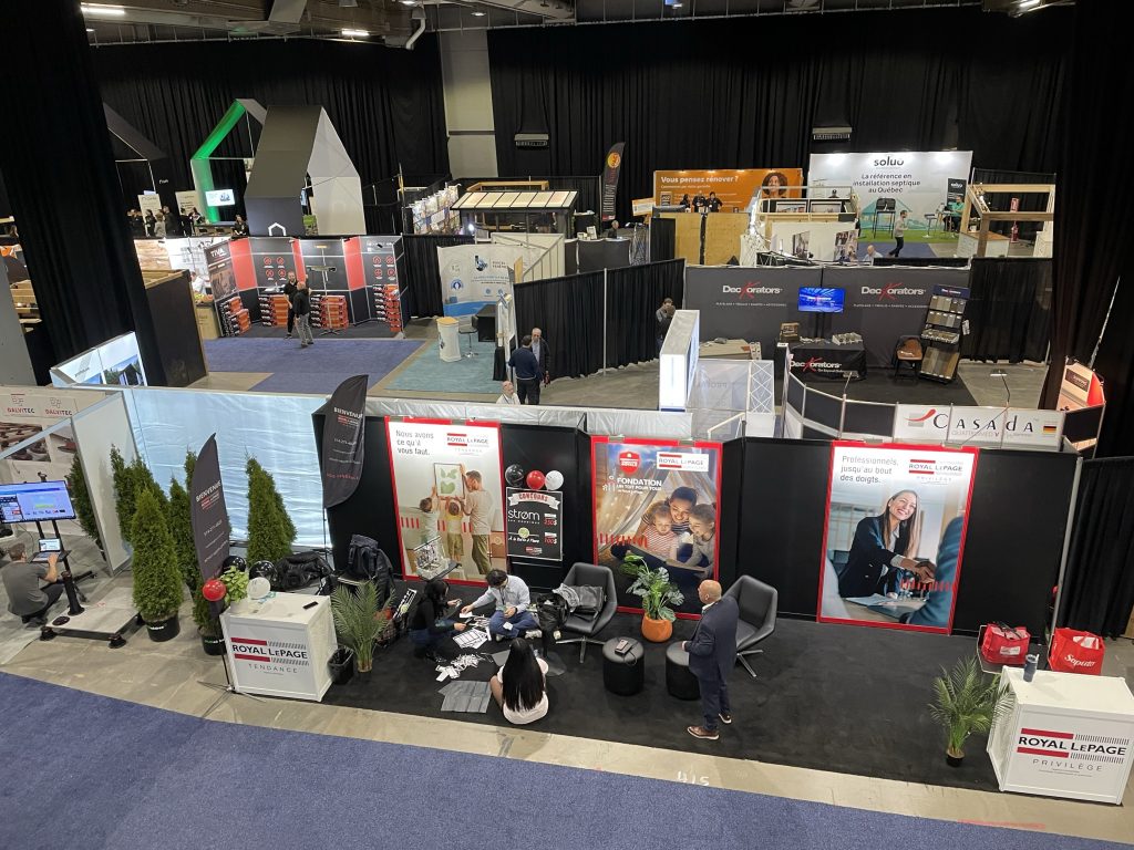 Booths appear to be set up at HomeExpo in Montreal