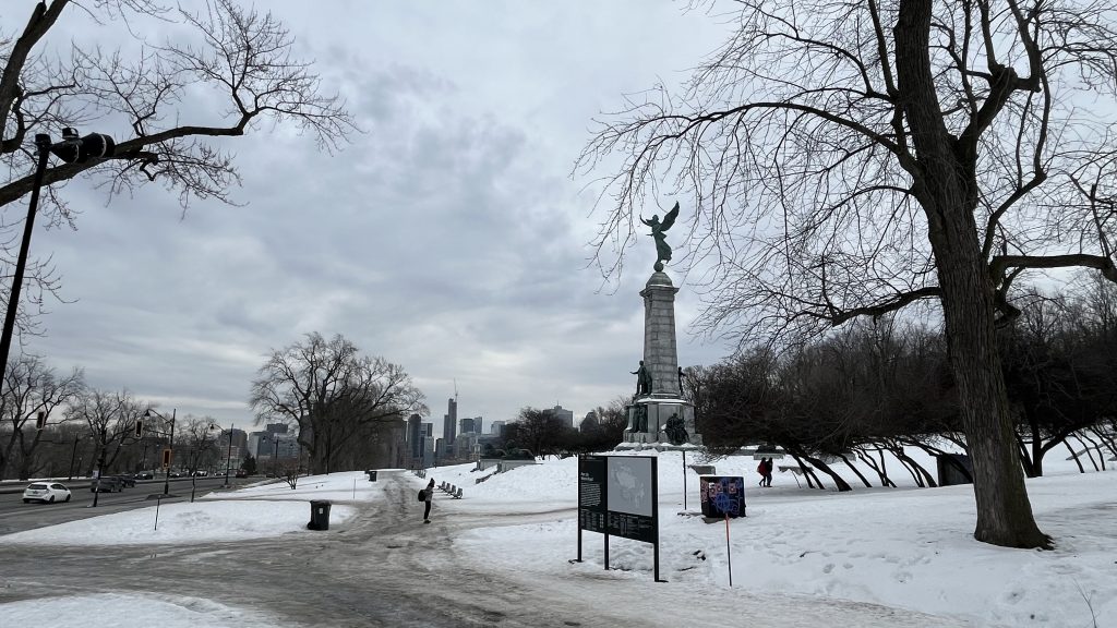 Mount Royal park is seen in Montreal with snow