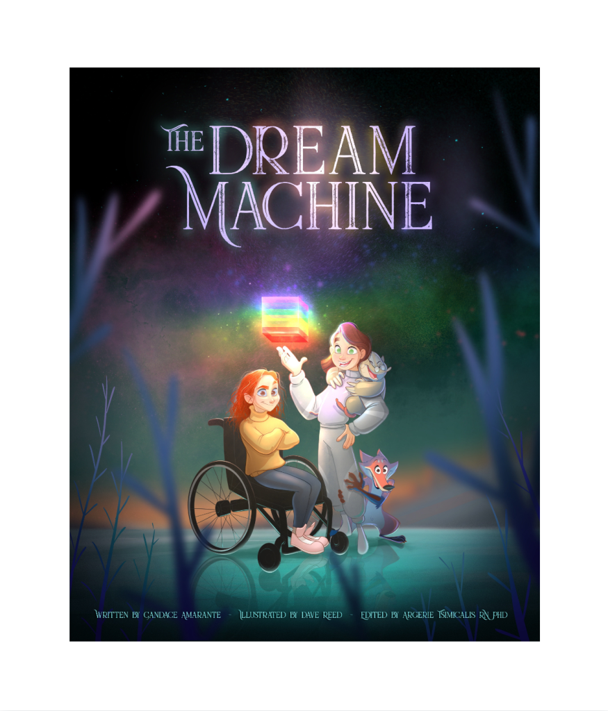 A children's booked titled The Dream Machine front cover is seen