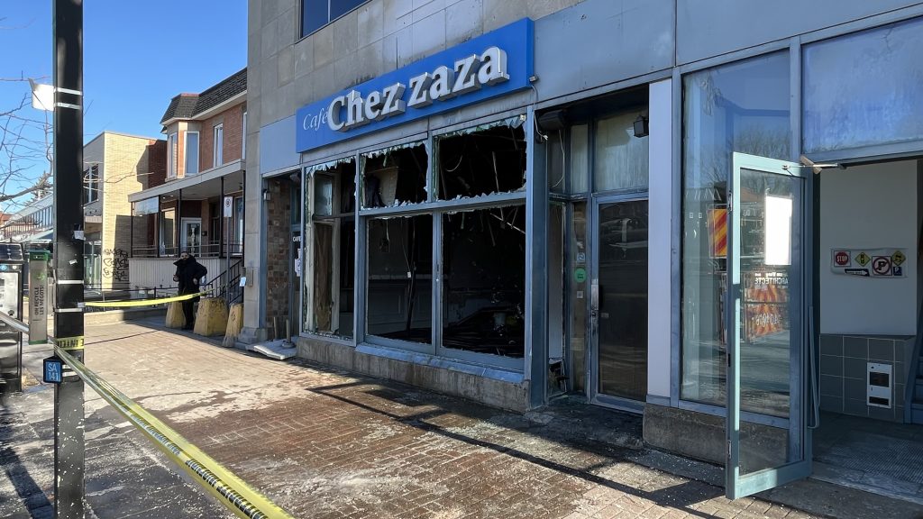 Chez zaza is seen with fire damage