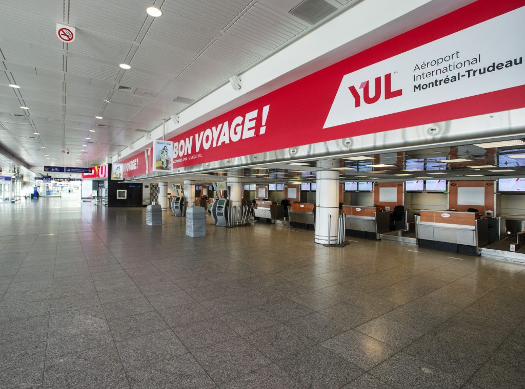 Empty airport in Montreal