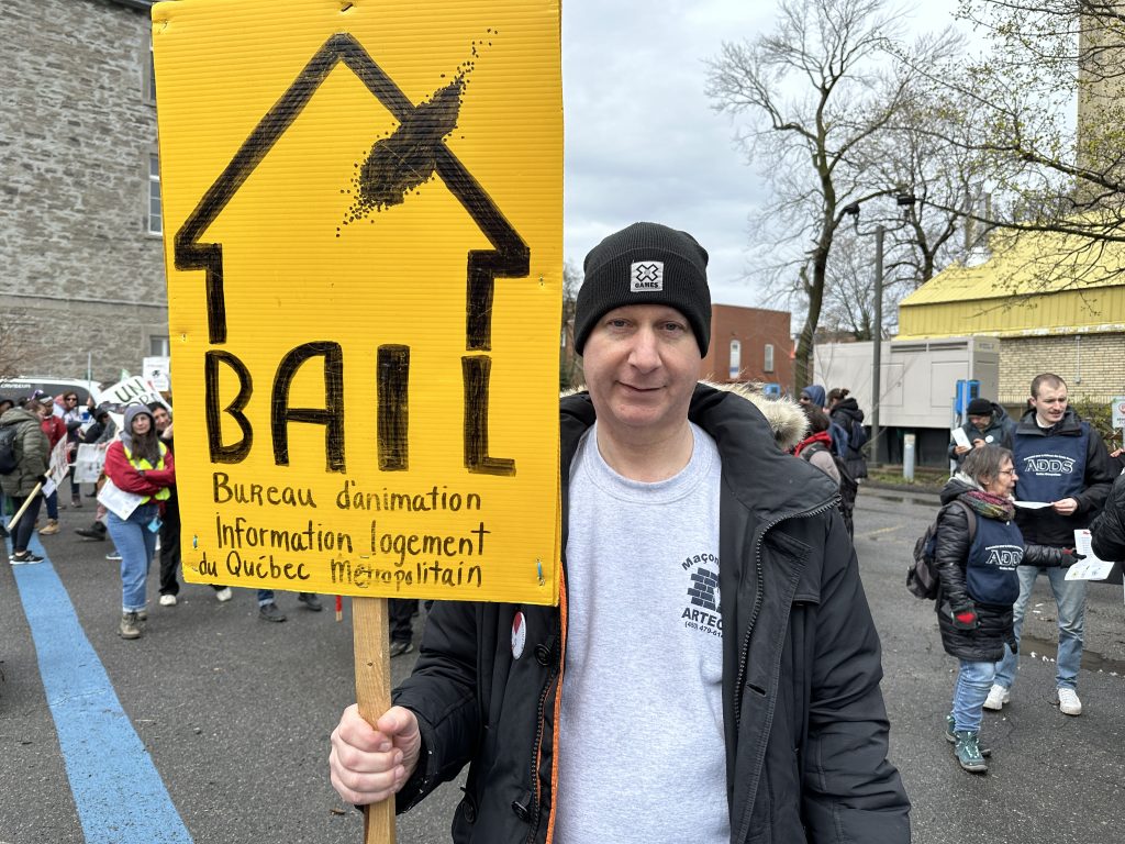 Joseph Wasserman at Tenant's Day demonstration in Montreal. (Swidda Rassy/CityNews)
