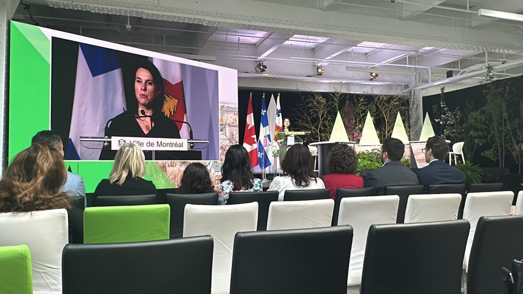 Mayor Valérie Plante speaks at the third edition of Montreal's Climate Summit. May 7, 2024. (Alyssia Rubertucci, CityNews)