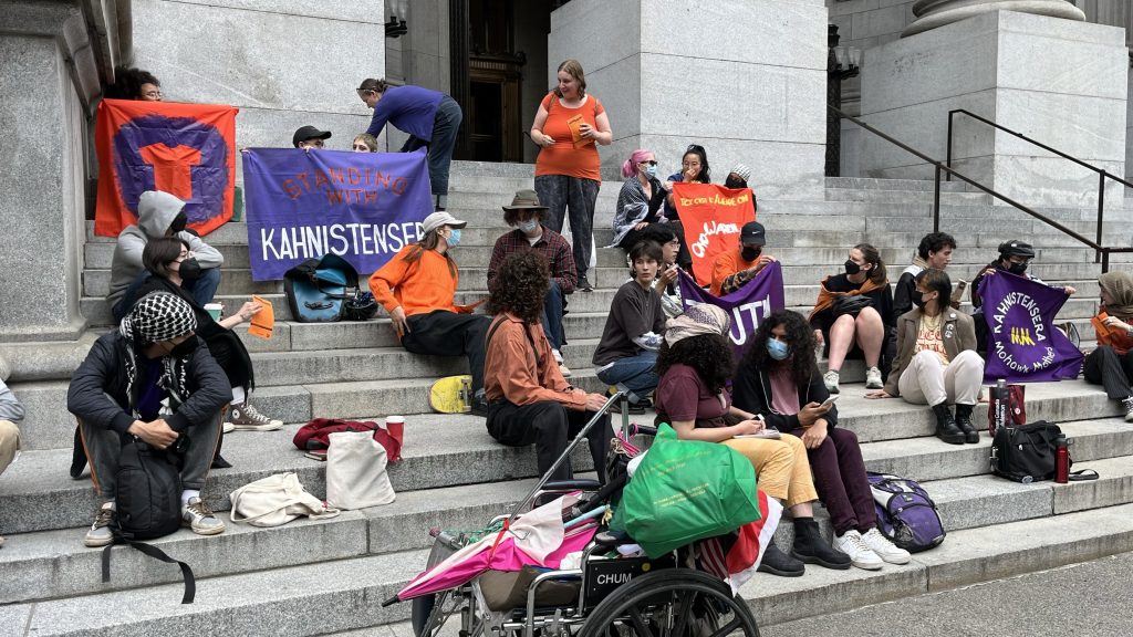 Supporters of the Mohawk Mothers at the Court of Appeal of Quebec in Montreal