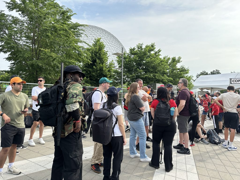 People lineup to get into the Circuit Gilles Villeneuve