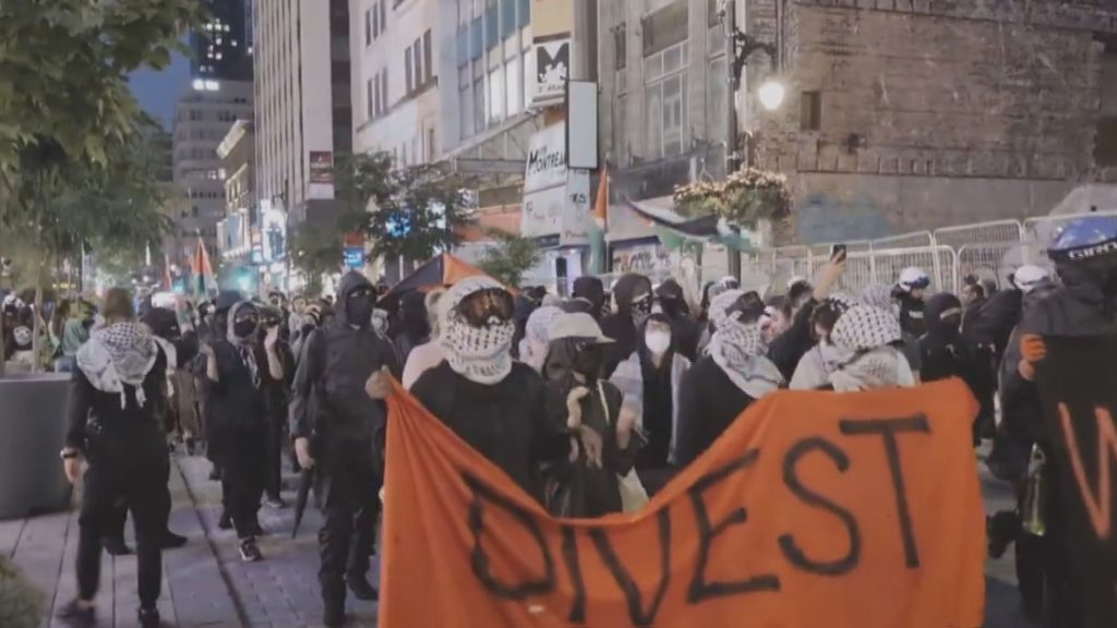 Montreal police clash with pro-Palestinian protesters downtown, McGill campus partially open