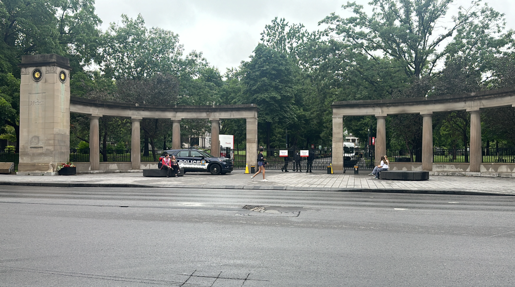 Montreal police outisde McGill campus