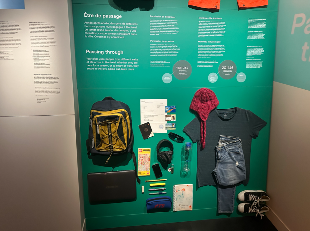 Travelling items are seen in the MONTRÉAL exhibition