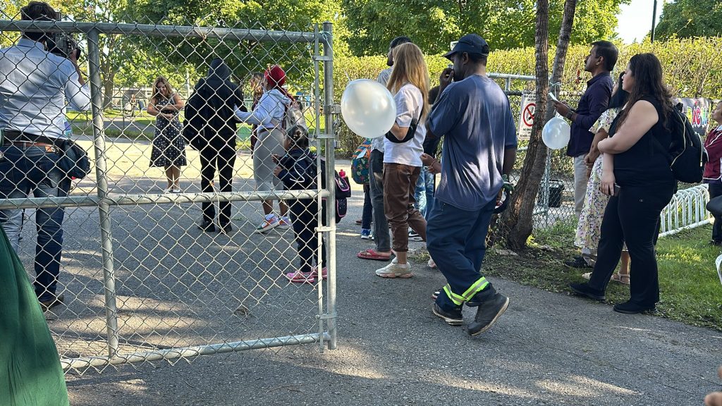 First day of school for students at Parkdale Elementary School in Saint-Laurent, part of the English Montreal School Board (EMSB).