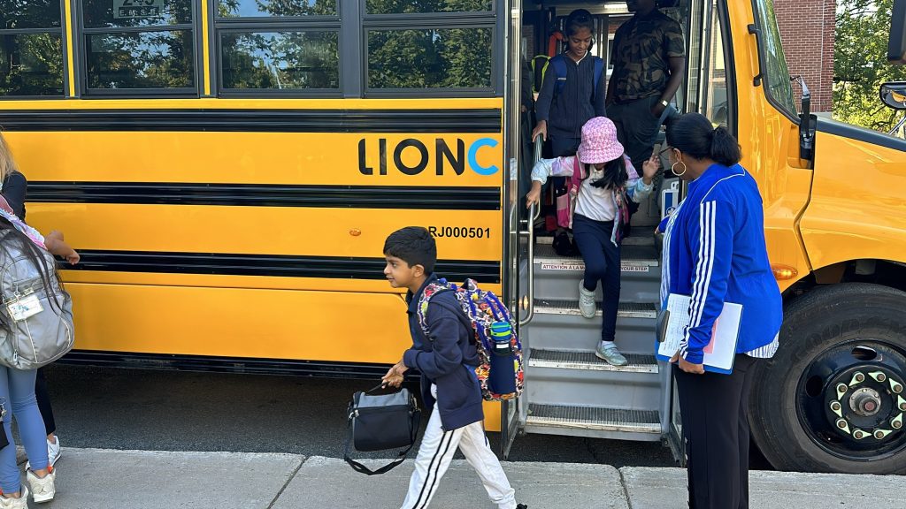 First day of school for students at Parkdale Elementary School in Saint-Laurent, part of the English Montreal School Board (EMSB).