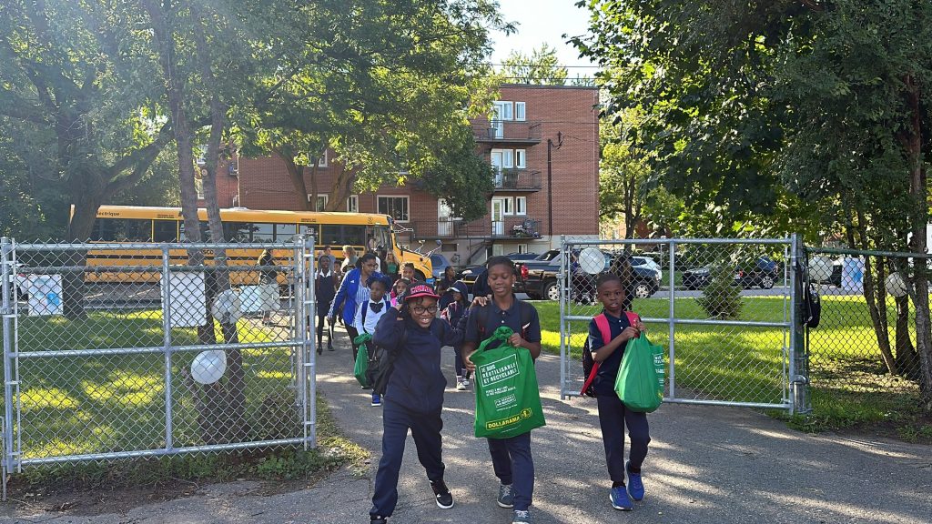 First day of school for students at Parkdale Elementary School in Saint-Laurent, part of the English Montreal School Board (EMSB).