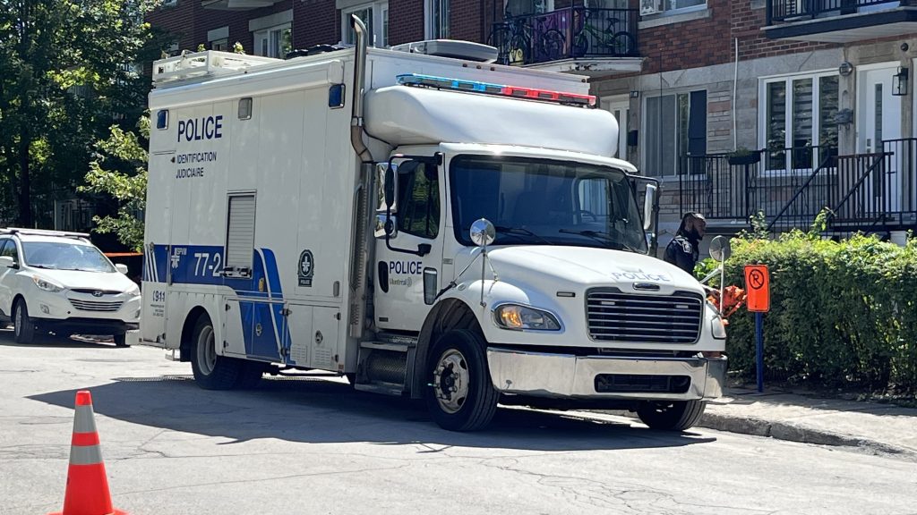 Montreal police on the scene of a murder in St-Michel