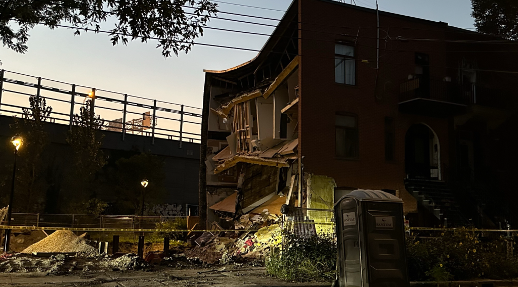 A building in Saint-Henri partially collapsed